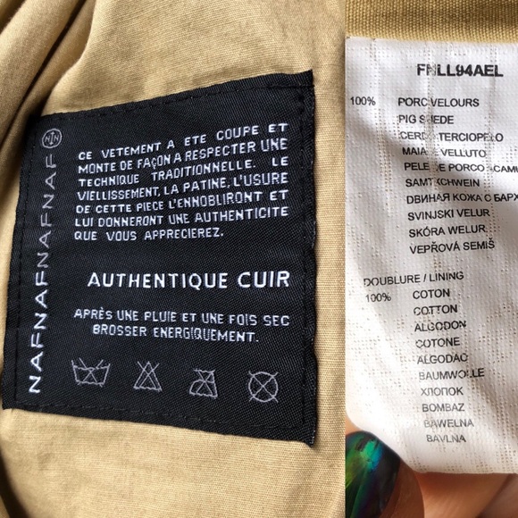 NAF NAF real leather iridescent  gold jacket - Picture 7 of 8